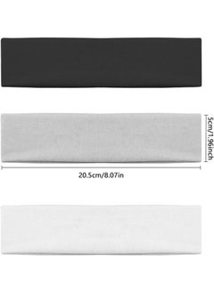 Premify Sports Headbands/Sweatbands For Men & Women, 3 Pieces Elastic Yoga Headband Moisture Wicking Running Athletic Cotton Terry Cloth Sweatband For Tennis, Basketball, Cycling, Gymnastics, Working Out  - Image 3