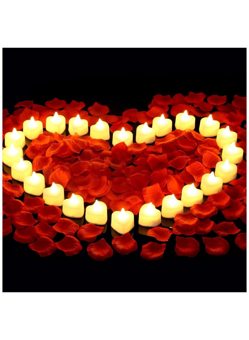 Generic 24 Pieces LED Tea Lights Candles, Romantic Decorations Special Night Set for Romantic Night, Valentine's Day, Wedding Anniversary or Table Décor  - Image 1