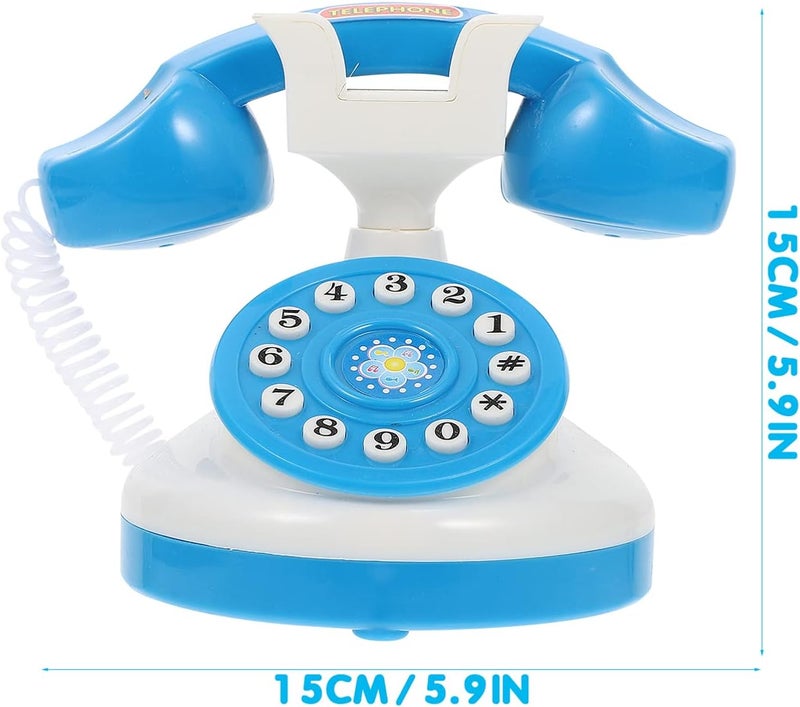 comfrt 2PCS Retro Corded Landline Phone Toy, Classic Vintage Old Fashion Telephone Simulation Novelty Hotel Telephone Early Educational Toys Kids Pretend Role Play Interactive Gifts Random Color - Image 2