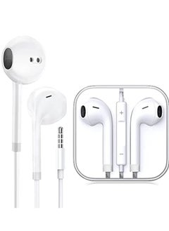Generic 3.5mm Wired Earphone, Three Frequencies Balanced Clearer Hearing Experience, White, Universal earphone, Built-in Microphone, Built-in Controllers. Android, Iphone Compatible, …