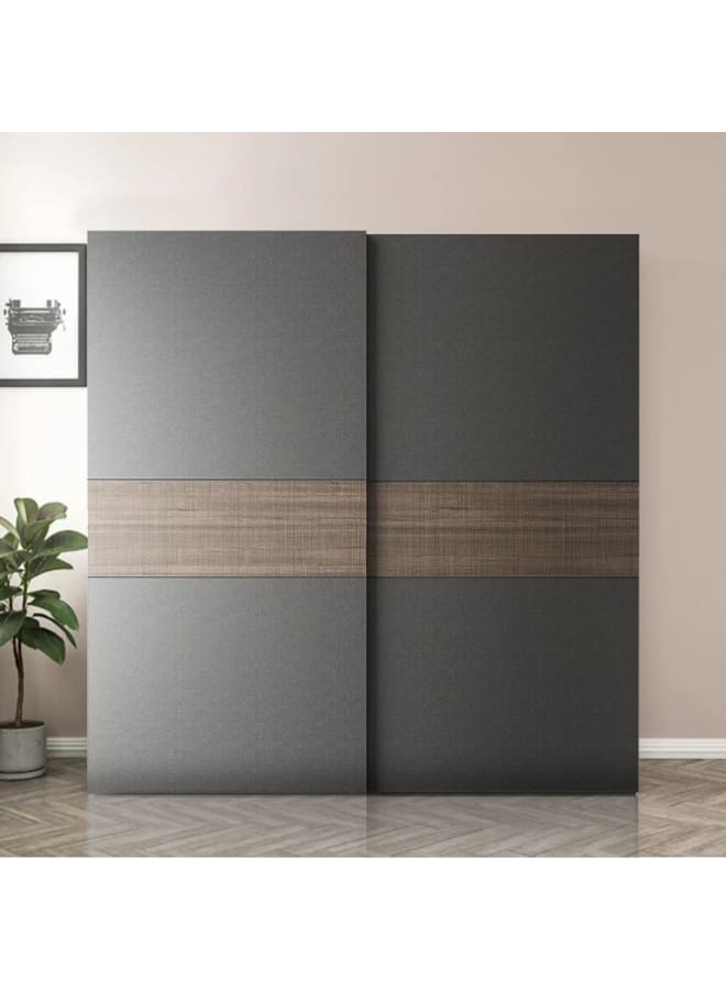 Joints خزانة ملابس Engineered Wood رمادية ١٦٠×٢٠٠×٦٠ سم - Image 2