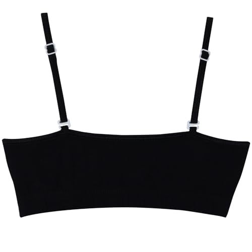 DChica Essentials Sports Bra for Girls, Cotton Non-Padded Full Coverage Beginners Non-Wired Girl T-Shirt Workout Gym Bras, Solid Stylish Broad Strap Training Activewear for Teenager Kids (2 Pcs) - Image 5