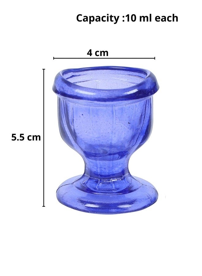 WHOLELIFEOBJECTS Glass Eye Wash Cup with Engineering Design to Fit Eyes for Effective Eye Cleansing - Eye Shaped Rim, Snug Fit (Blue) - Image 1