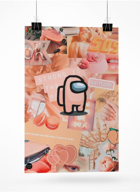 Poster with a background design printed in summer colors