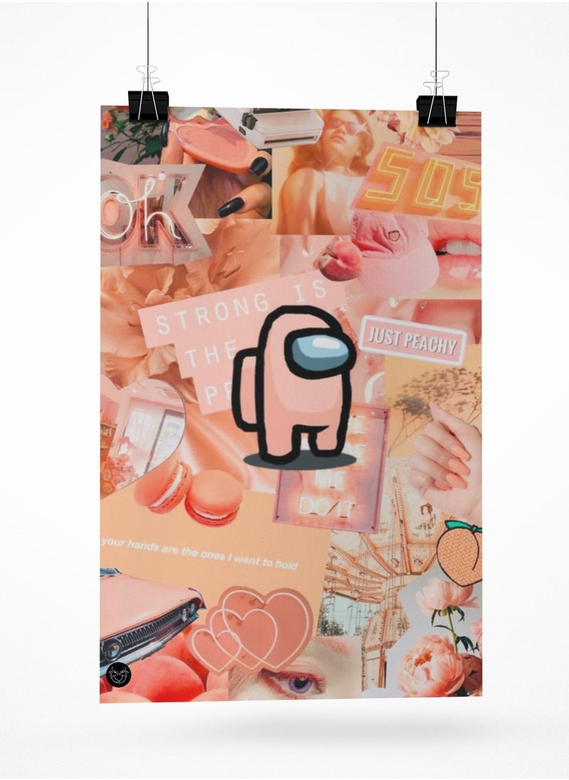 Poster with a background design printed in summer colors