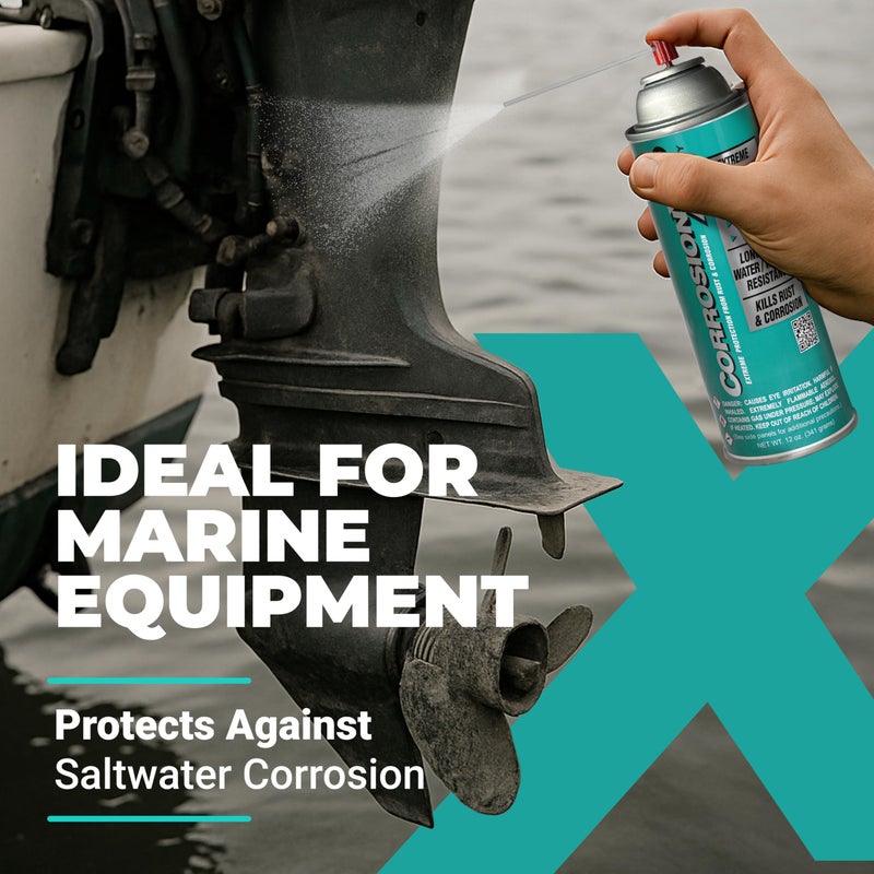 CorrosionX Heavy Duty Anti Rust Spray, Dripless Self-Healing Corrosion Inhibitor with Waterproof Barrier for Marine, Agricultural & Industrial Equipment in Harsh, Saltwater Environments, 12oz Aerosol - Image 3
