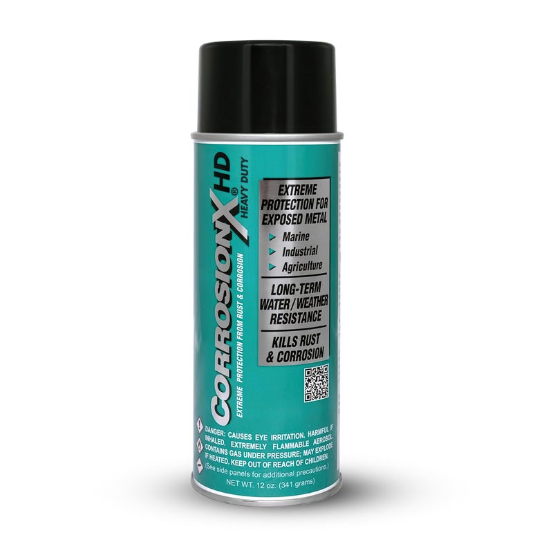 CorrosionX Heavy Duty Anti Rust Spray, Dripless Self-Healing Corrosion Inhibitor with Waterproof Barrier for Marine, Agricultural & Industrial Equipment in Harsh, Saltwater Environments, 12oz Aerosol - Image 1