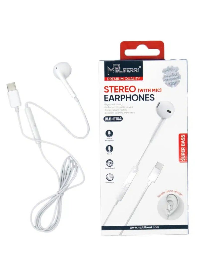 Stereo Earphones Type-C Connector - pzsku/Z93BFA3ED6ABF6845BD39Z/45/_/1740857389/7844db84-30d0-401c-85ef-784ad599cb16