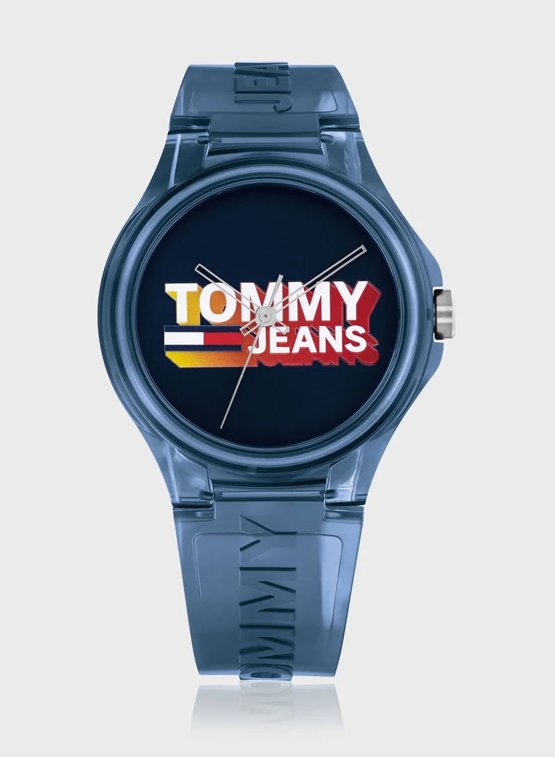TOMMY HILFIGER Navy Translucent Silicone Analog Watch