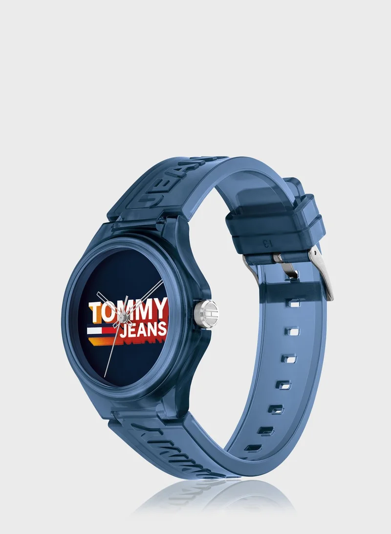 TOMMY HILFIGER Navy Translucent Silicone Analog Watch