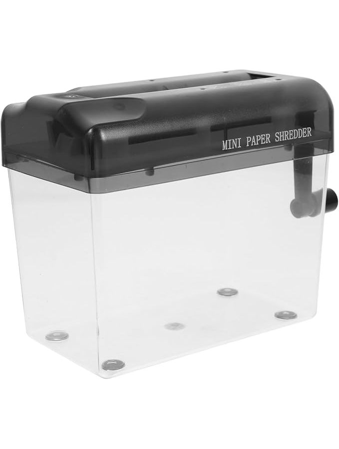 Hand Crank Manual Paper Shredder Portable Desktop Document Cutter For Crafting Secure Disposal Black 21 5X14 7X10 CM - Image 1