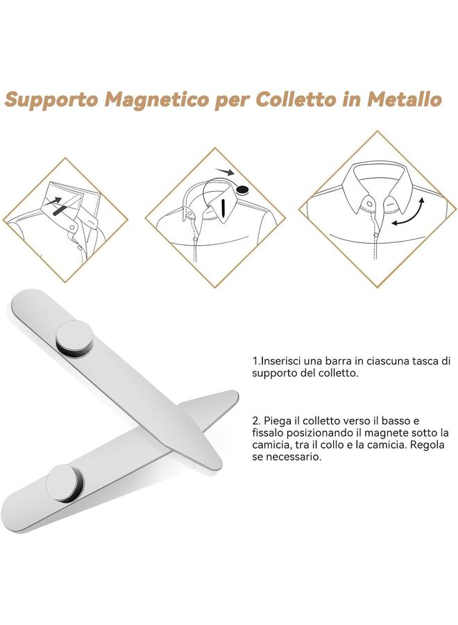 Collar Stays for Men's Dress Shirts, 3 Pair of Metal Collar Sticks, Silver Shirt Holder Set for Men's and Women's Shirts, 3 Sizes - Image 3