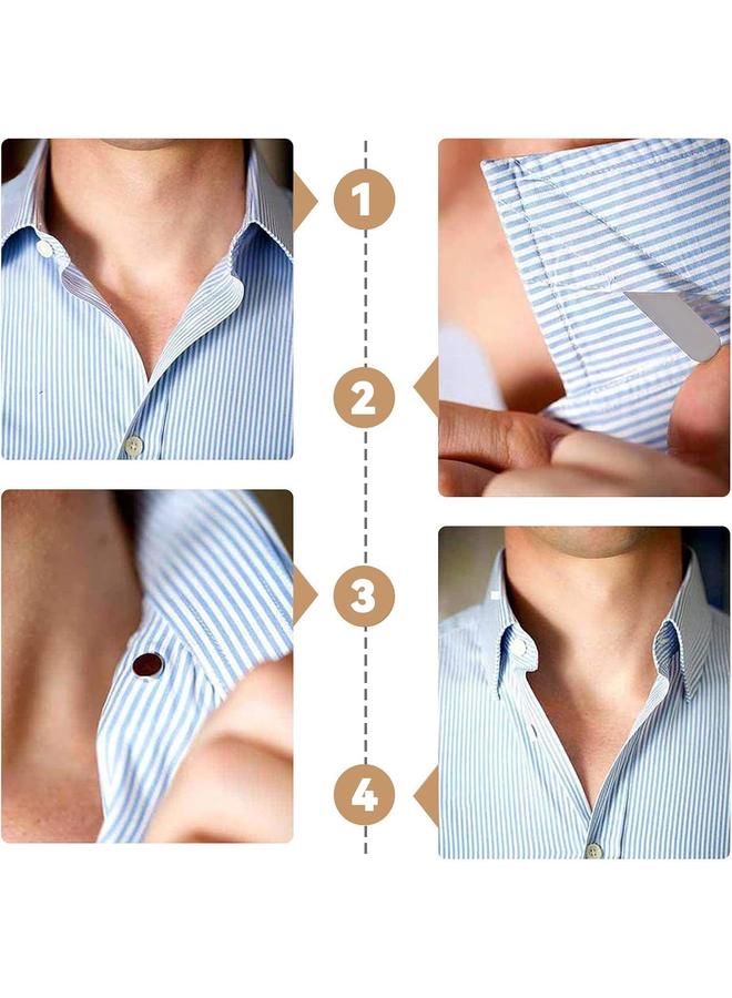 Collar Stays for Men's Dress Shirts, 3 Pair of Metal Collar Sticks, Silver Shirt Holder Set for Men's and Women's Shirts, 3 Sizes - Image 2