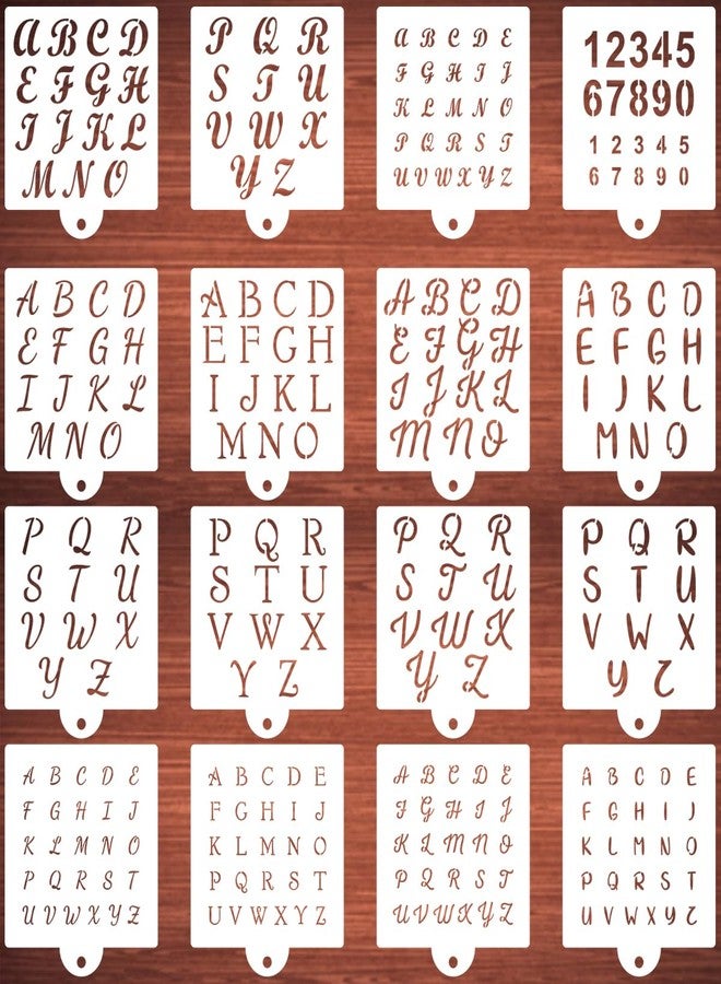 REOLAN Alphabet Letter Stencils for Cookies Baking - 16 Pack Letter and Number Stencil Templates for Cakes Cookies Baking, Reusable Letter Stencils for Wood Crafts Painting & Cake Cookie Airbrush Decorating - Image 1