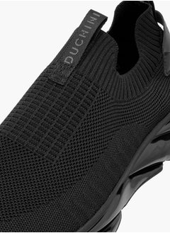 DUCHINI Men's Textured Slip-On Sneakers with Pull Tab  - Image 4