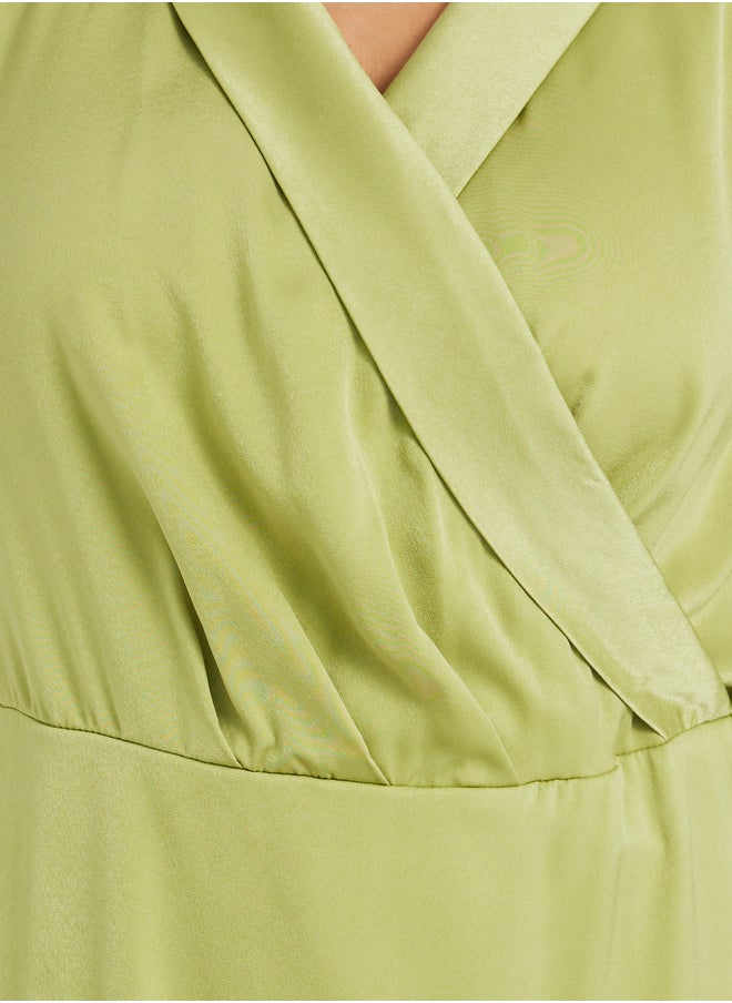 Styli Satin Wrap Maxi Dress  - Image 4
