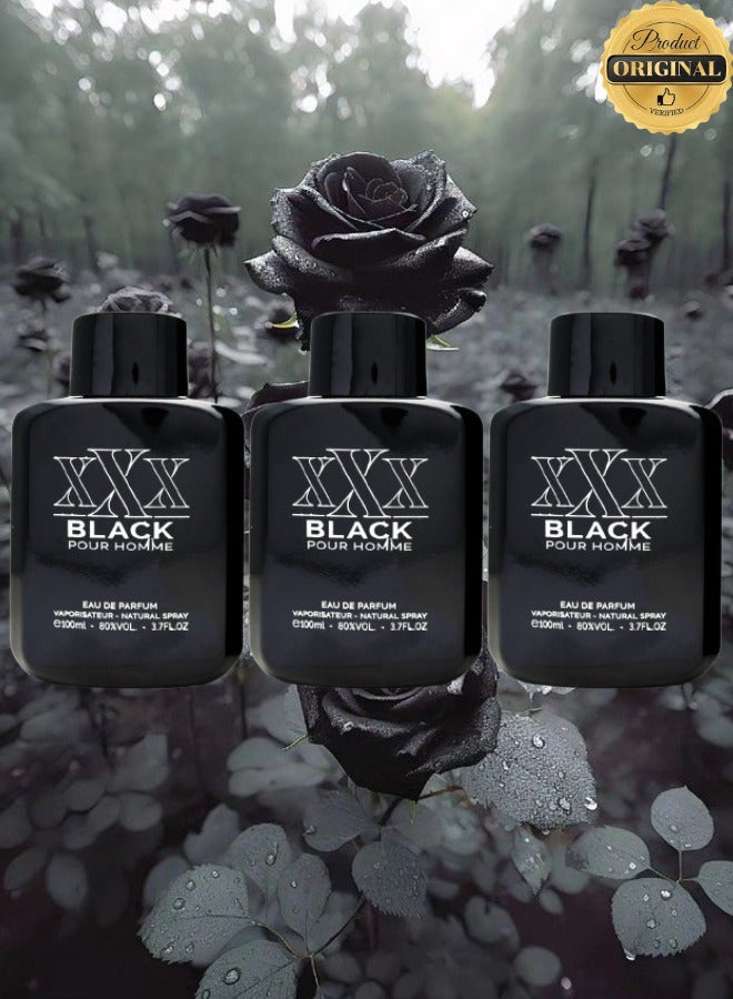 xxx 3 Pieces XXX Black Pour Homme Perfume 110ML - Image 1
