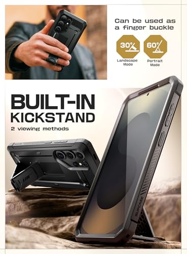 SUPCASE for Samsung Galaxy S25 Ultra Case with Stand (Unicorn Beetle Pro), [2 Front Frames] [Built-in Screen Protector & Belt-Clip] Military-Grade Protection Phone Case for S25 Ultra 6.9 Inch, Black - Image 4