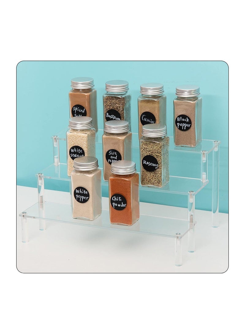 GuRiver Acrylic Riser Display Shelf, Clear Acrylic Display Riser Shelf for POP Figures ,Tiered Display Stand Small Risers Cabinet Countertops Table Decoration and Organizer, 3 tier - Image 4