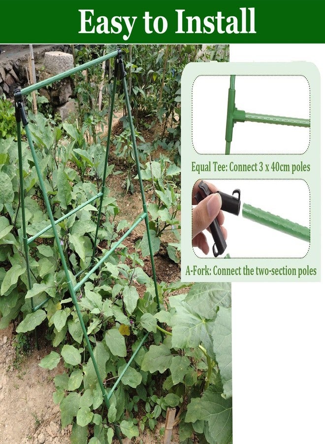 Groumh Reinforced Metal Cucumber Trellis, A Frame Trellis Metal Garden Trellis Tomato Plant Cage for Climbing Plants Outdoor on or Off Raised Bed | Vegetables and Cucumber Trellis for Garden - Image 2