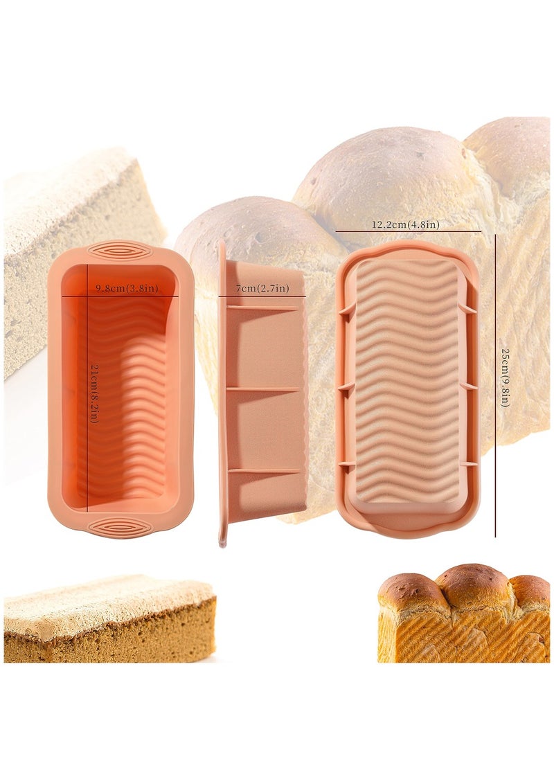 SYOSI - Silicone Bread Loaf Pan, 3PCS Easy Release Loaf Pan, Non-Stick Baking Mould Perfect for Homemade Bread, Cakes, Microwave Dishwasher Safe (3 Colors) - Image 1