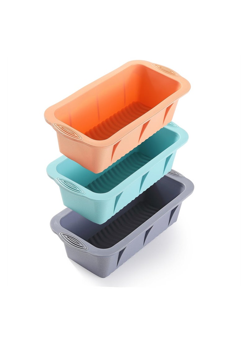 SYOSI - Silicone Bread Loaf Pan, 3PCS Easy Release Loaf Pan, Non-Stick Baking Mould Perfect for Homemade Bread, Cakes, Microwave Dishwasher Safe (3 Colors) - Image 1