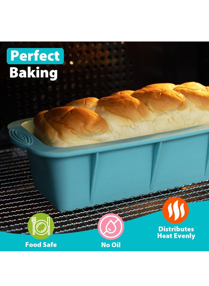 SYOSI - Silicone Bread Loaf Pan, 3PCS Easy Release Loaf Pan, Non-Stick Baking Mould Perfect for Homemade Bread, Cakes, Microwave Dishwasher Safe (3 Colors) - Image 1