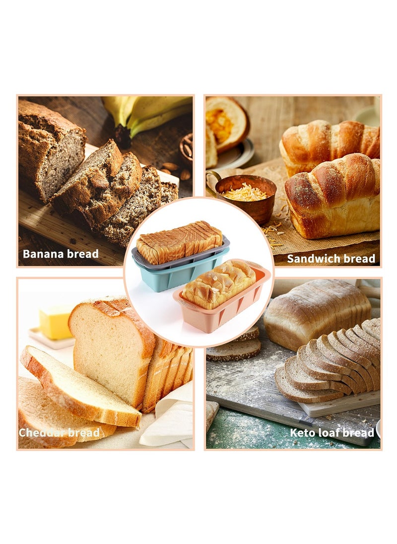 SYOSI - Silicone Bread Loaf Pan, 3PCS Easy Release Loaf Pan, Non-Stick Baking Mould Perfect for Homemade Bread, Cakes, Microwave Dishwasher Safe (3 Colors) - Image 1