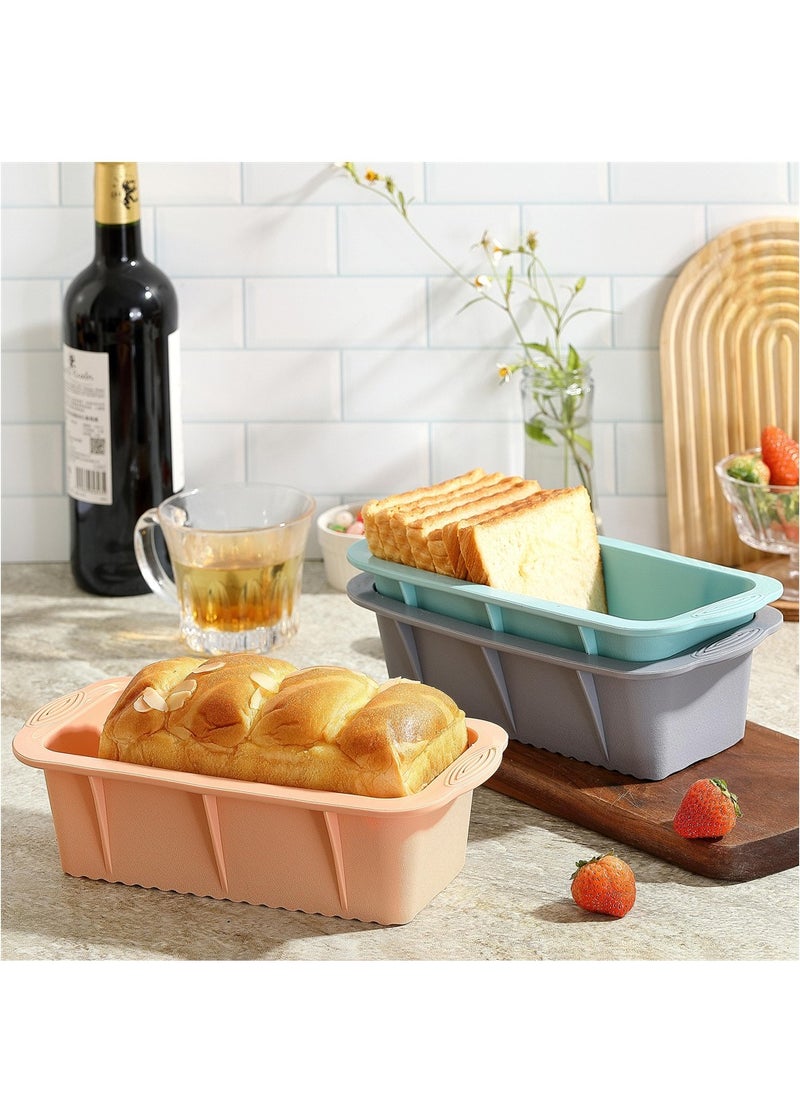 SYOSI - Silicone Bread Loaf Pan, 3PCS Easy Release Loaf Pan, Non-Stick Baking Mould Perfect for Homemade Bread, Cakes, Microwave Dishwasher Safe (3 Colors) - Image 1