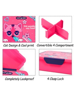 Eazy Kids Eazy Kids Lunch Box Cat-Pink 850ml  - Image 5