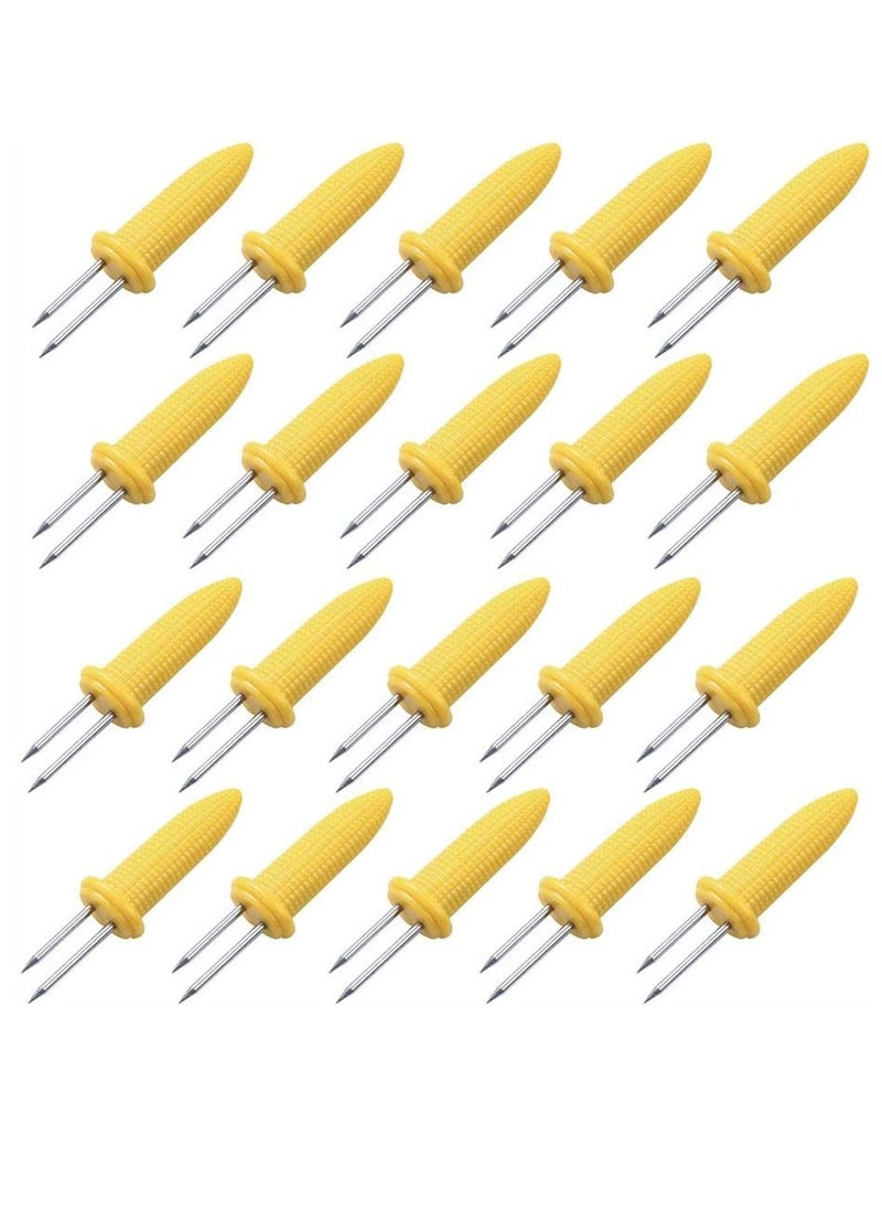 Generic - The Cob Holders, Stainless Steel Corn Holders Corn on The Grill, Double Fork Sweet Corn Seat, Home Cooking Fork 20Pcs - Image 1