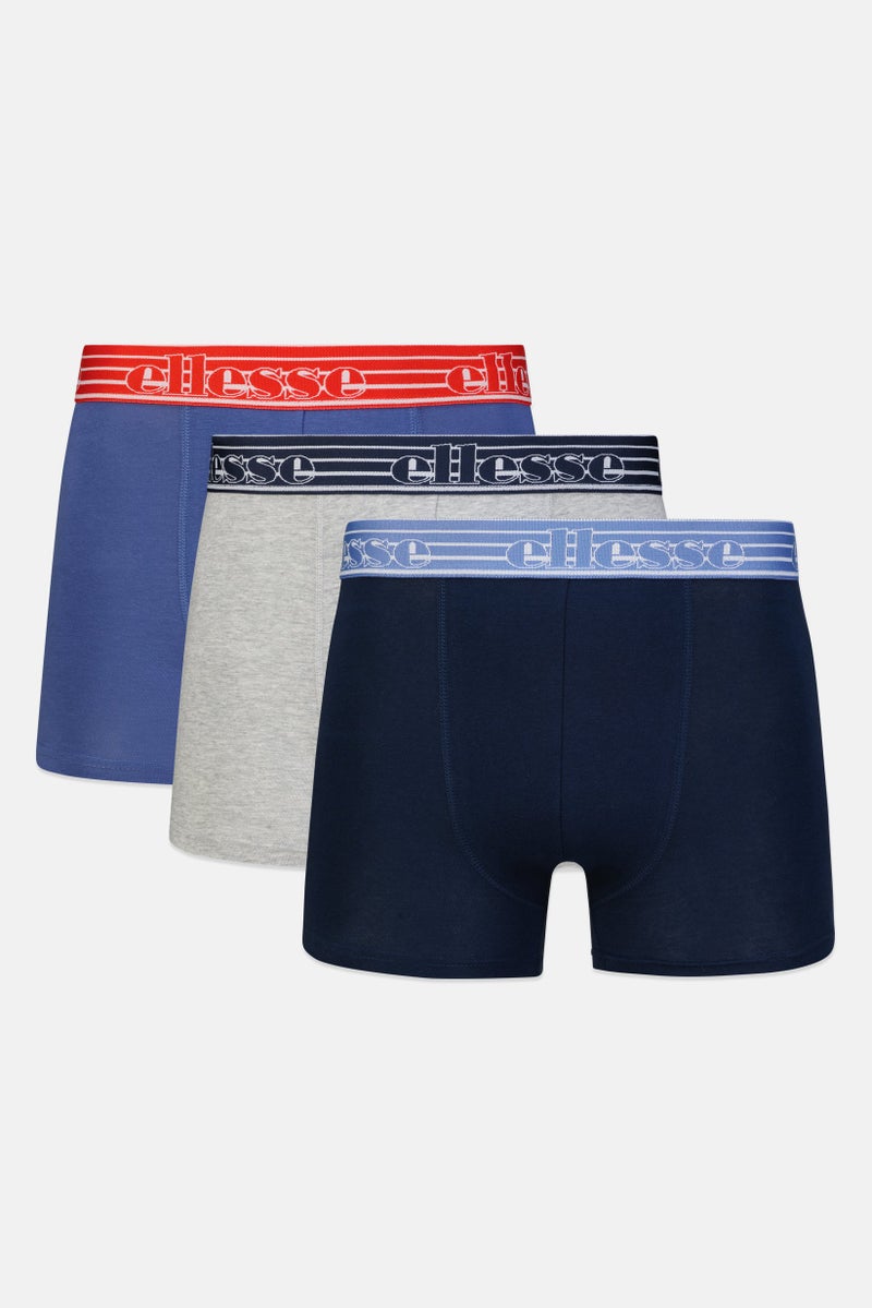 Ellesse Men 3 Pack Brand Logo Trunks, Multicolor - Image 1
