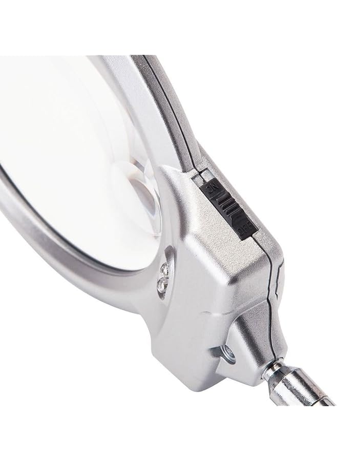 erorex Clip On Table Top Desk Led Lamp Reading 2.5X 5X Magnifier Large Lens Magnifying Glass With Clamp - Image 3