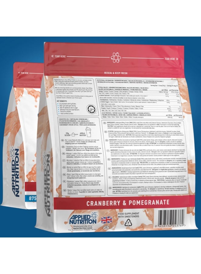 Applied Nutrition Clear Whey Protein with Cranberry & Pomegranate 875g - Image 4
