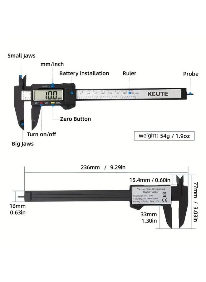Digital Vernier Caliper 150mm Black Large Screen Auto Power Off With Box - Image 3