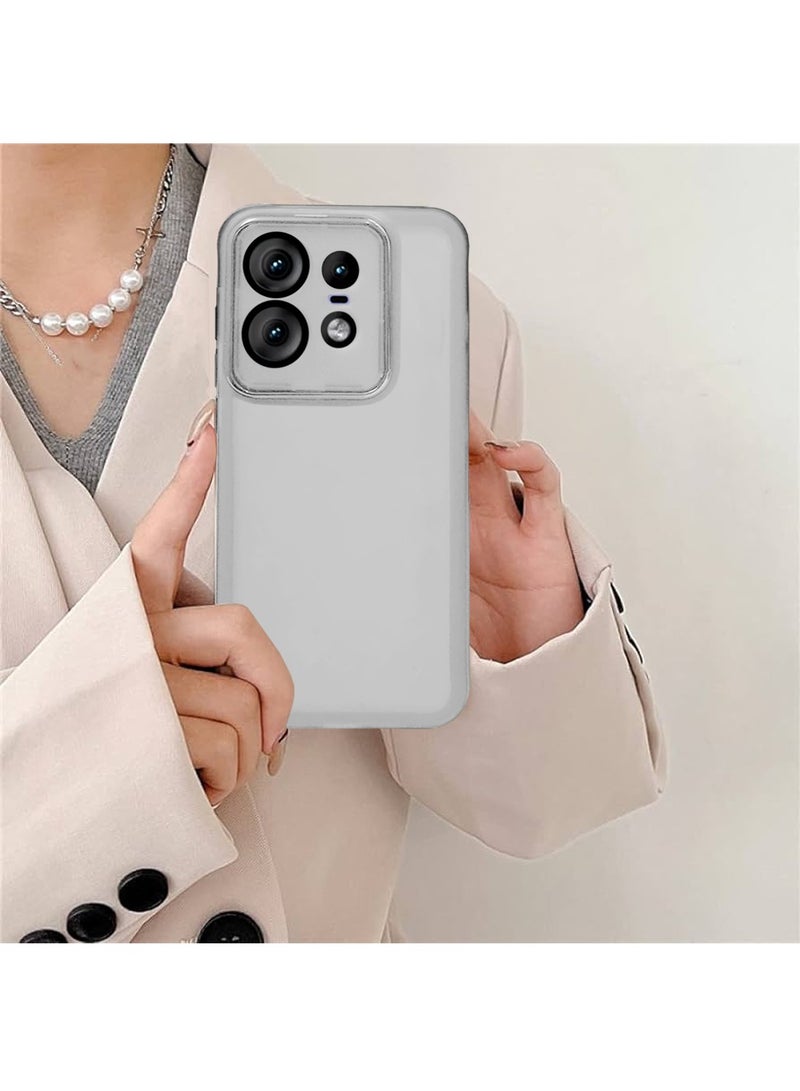 Wtech Motorola Edge 50 Pro 5G 2024 Soft Transparent TPU Silicone Ultra Thin Phone Stylish Electroplated Camera Border Back Case Cover - White  - Image 5