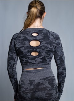 The Team Apparel ADAPT CAMO SEAMLESS LONG SLEEVE CROP TOP  - Image 2