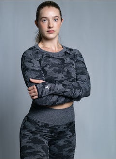 The Team Apparel ADAPT CAMO SEAMLESS LONG SLEEVE CROP TOP  - Image 1