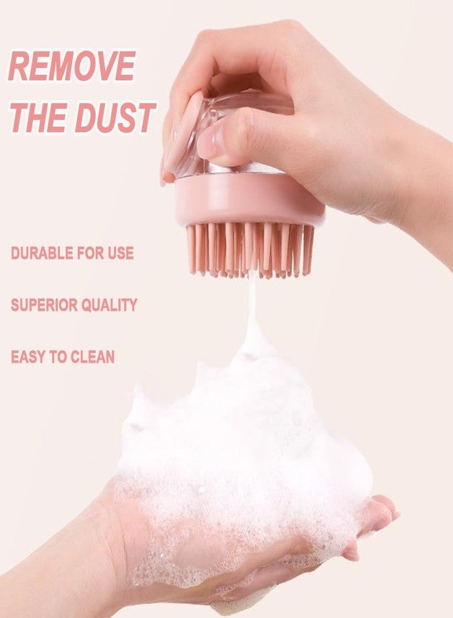 فرشاة غسيل الكلاب من إلفزون - فرشاة تنظيف وتدليك الكلاب، قطعتان، فرشاة استحمام وشامبو مع موزع صابون وشامبو، شعيرات سيليكون ناعمة - Image 4