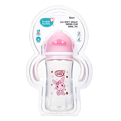 BuddsBuddy Lili Soft Spout Sipper Cup, 300ml, BB7220 (Pink, Polypropylene) - Image 3
