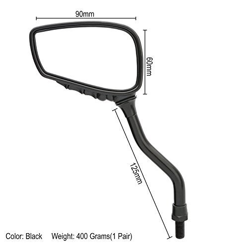 TOPCABIN 1 Pair Bicycle Mirror,Big View Bike Rear View Mirror Blindsight Multi Angle Adjustable Bike Mirror Billet Aluminum Chrome Plated Outside Skull Claw Style Also suitable for motorcycle mirror - Image 2