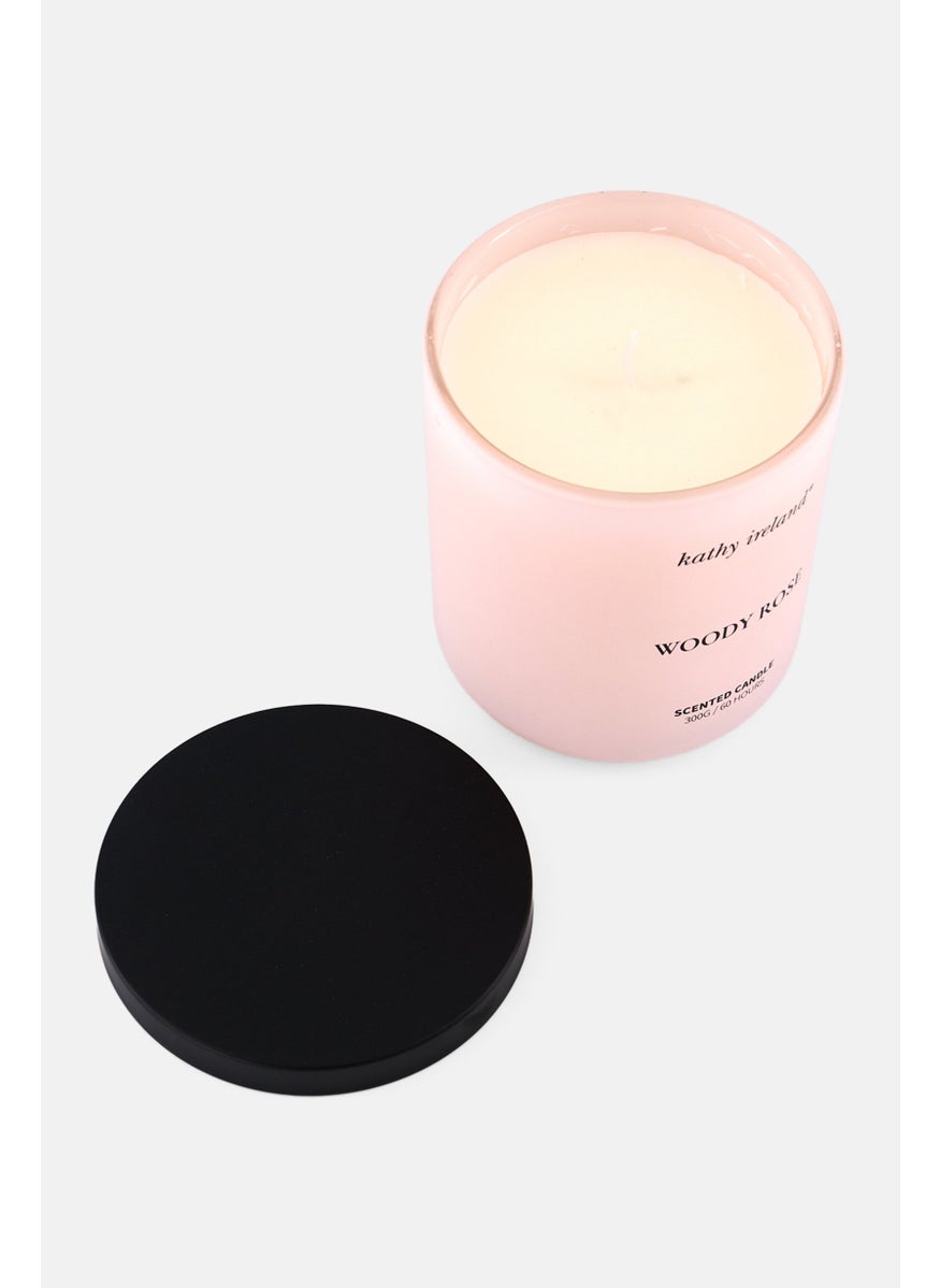 Kathy Ireland - Woody Rose Highly Scented Candle 300g, Rose Pink - Image 1