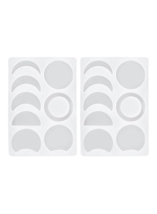 EXCEART Moon Phase Resin Molds Silicone 2 Set Resin Epoxy Moon Phase Molds Crescent Molds Full Moon Mold Moon Mold For Diy Craft Keychain Jewellery Making Pendants Art Casting - Image 1