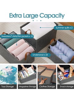 MODANOIR Modanoir Closet Storage Organizer Pack of 1 Bedroom Clothes Storage Organization Box Closet Storage Box with Carrying Handles Thickened Steel Frame Clothes Wardrobe Home  - Image 3