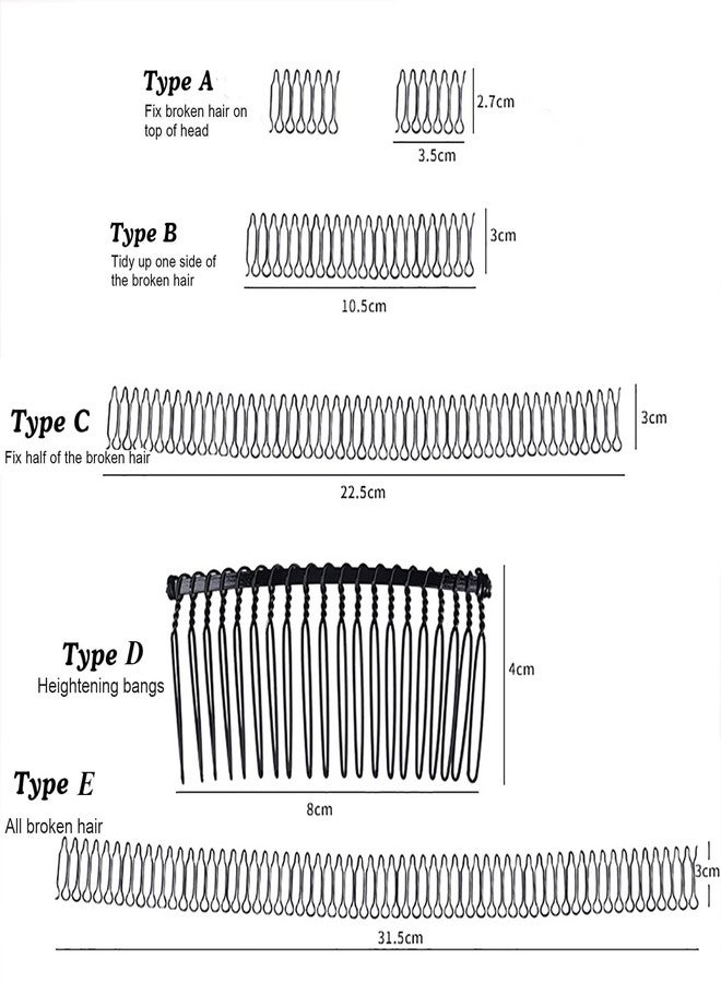 FeelingWarm U Shape Hair Finishing Fixer Comb, 6 Pieces Bobby Bangs Holder Styling Tool Stretchable Hair Pin U Shape Wavy Comb Clips Spring Headband Circle Styling Black Pins Bun Hairpins for Women Girl - Image 3