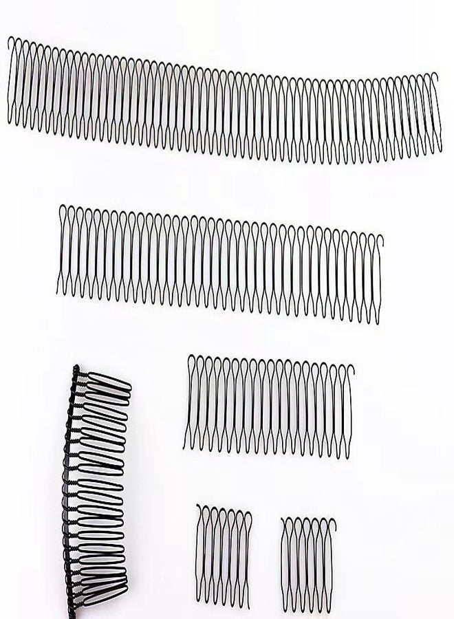 FeelingWarm U Shape Hair Finishing Fixer Comb, 6 Pieces Bobby Bangs Holder Styling Tool Stretchable Hair Pin U Shape Wavy Comb Clips Spring Headband Circle Styling Black Pins Bun Hairpins for Women Girl - Image 1
