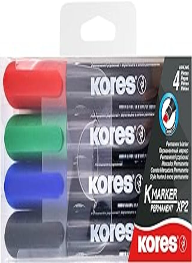 KORES MARKER PERMANENT SET 4 PCS CHISEL TIP MODEL XP2-20945