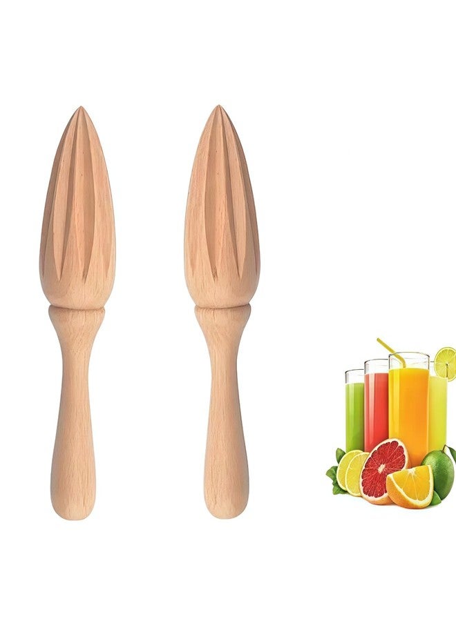 GANPUB 2Pcs Wooden Citrus Juicer - Handheld Manual Lemon/Orange Reamer | Portable Fruit Squeezer Tool for Home, Cafe and Bar, Kitchen Utensils, Bartender Accessories - Image 1