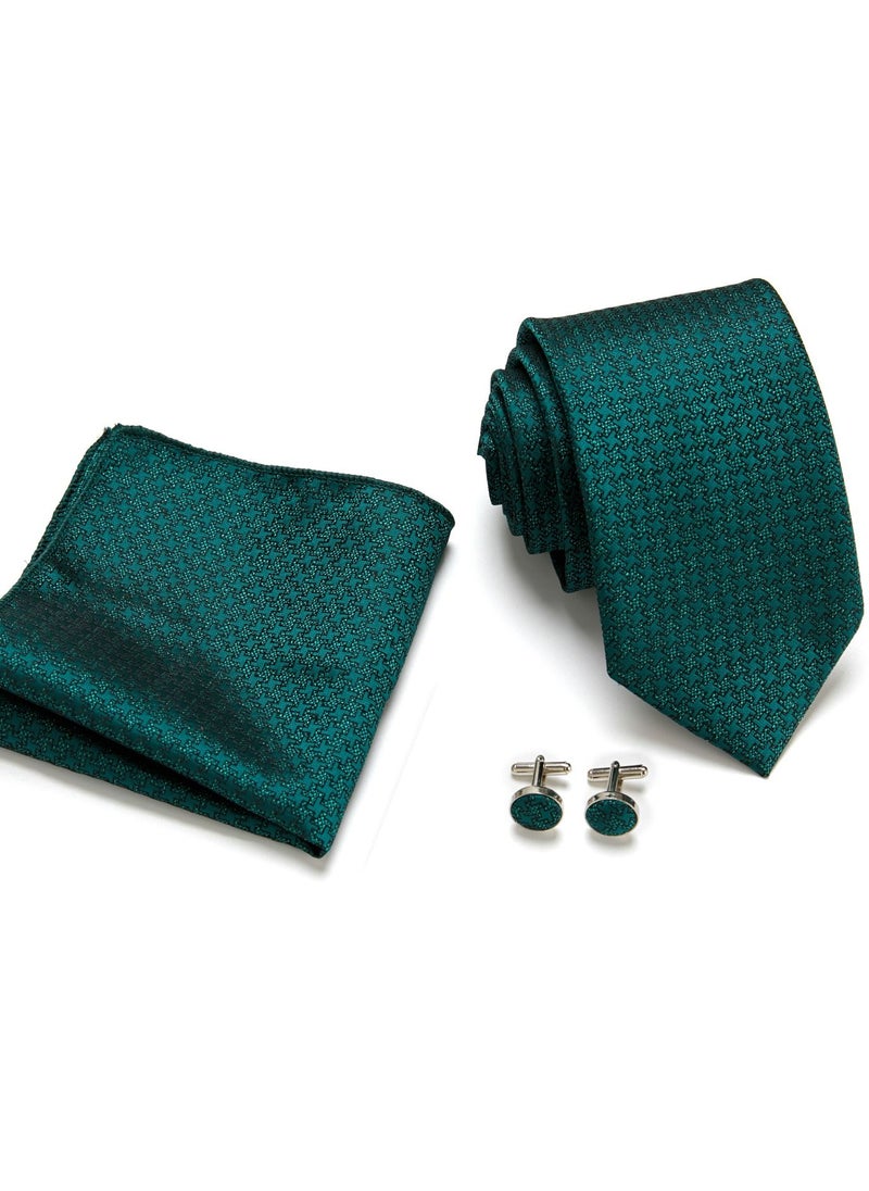 Loquat Green Solid Color Necktie Suit 