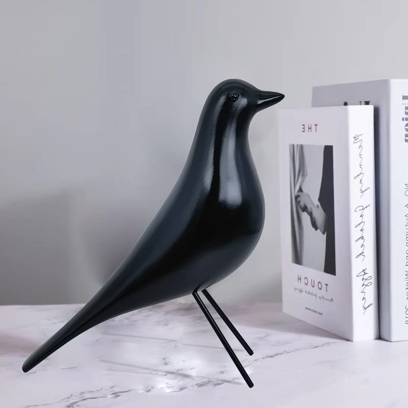 BiG V Modern Home Decor Birds Figurine - Mid Century Walnut Wood Home Office Decor Art Pigeon Gifts (Black Wood) - Image 4